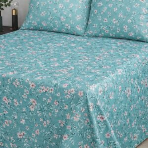 Premium Pure Cotton Printed Bedsheet Set with 2 Pillowcases – King Size